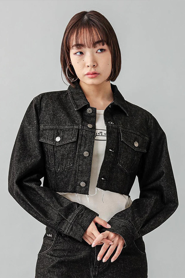 X-girl エックスガール / X-girl エックスガール 105241021005 OVERDYED DENIM JACKET X-girl  デニムジャケット BLACK 正規通販 レディース /モロトフカクテル ヒステリックグラマー 正規通販