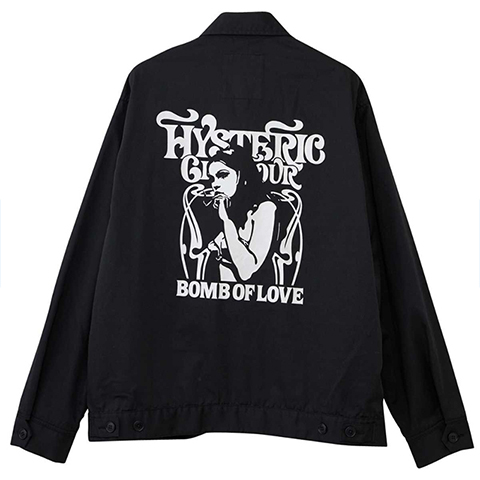 HYSTERIC GLAMOUR ヒステリックグラマー 02241AB01 SMOKING GIRL ワークジャケット BLACK そして日本保守党。  /モロトフカクテル ヒステリックグラマー 正規通販