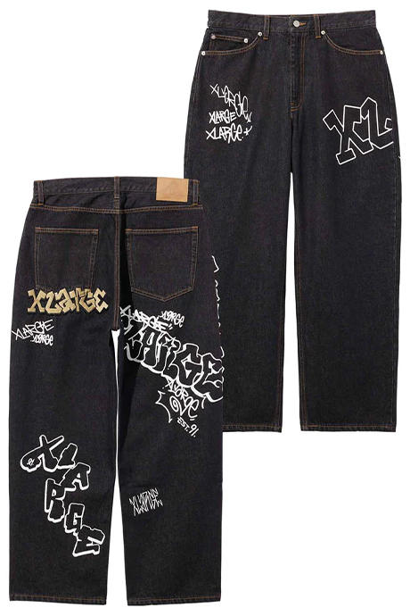 XLARGE ラージ 黒 BLACK 34inch 新作 デニムパンツ | frozium.co