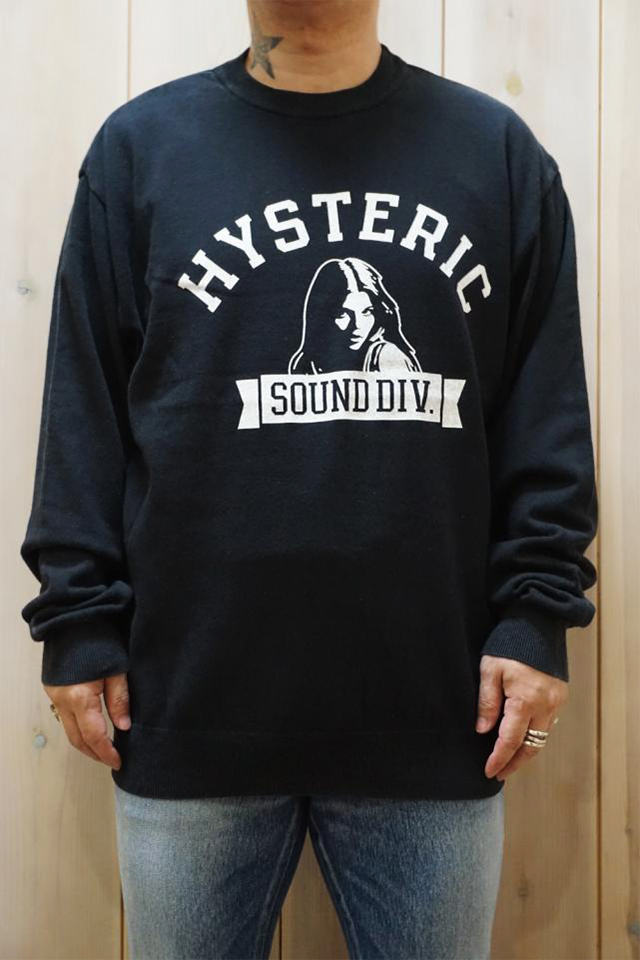 HYSTERIC GLAMOUR ヒステリックグラマー / HYSTERIC GLAMOUR ヒステリックグラマー 02233NS03 SOUND  DIVISION セーター BLACK 正規通販 メンズ /モロトフカクテル ヒステリックグラマー 正規通販