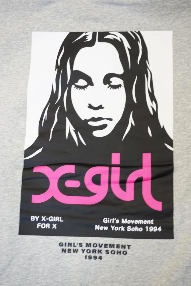 X-girl エックスガール / X-girl エックスガール 105243012014 X-girl FACE POSTER SWEAT  HOODIE スウェットパーカー ASH 正規通販 レディース /モロトフカクテル ヒステリックグラマー 正規通販