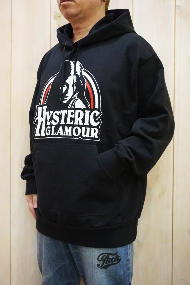 HYSTERIC GLAMOUR ヒステリックグラマー / HYSTERIC GLAMOUR ヒステリックグラマー 01243CF01 SUNSET  NY オーバーサイズパーカー BLACK 正規通販 レディース メンズ /モロトフカクテル ヒステリックグラマー 正規通販