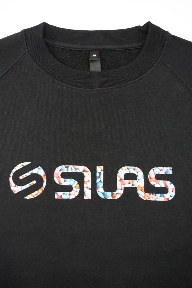 SILAS サイラス / SILAS サイラス 110234012004 TABLET LOGO RAGLAN SWEATSHIRT SILAS  スウェット BLACK 正規通販 メンズ /モロトフカクテル ヒステリックグラマー 正規通販