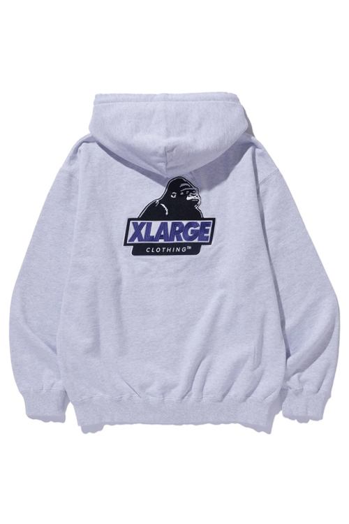 XLARGE エクストララージ 101243012003 SLANTED OG ZIP HOODED SWEATSHIRT ジップパーカー ASH 正規通販 メンズ レディース