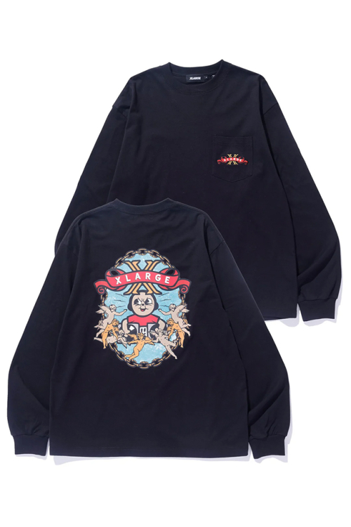 XLARGE エクストララージ 101244011004 GATHER AROUND THE SOUND L/S TEE ロングスリーブTシャツ BLACK 正規通販 メンズ レディース