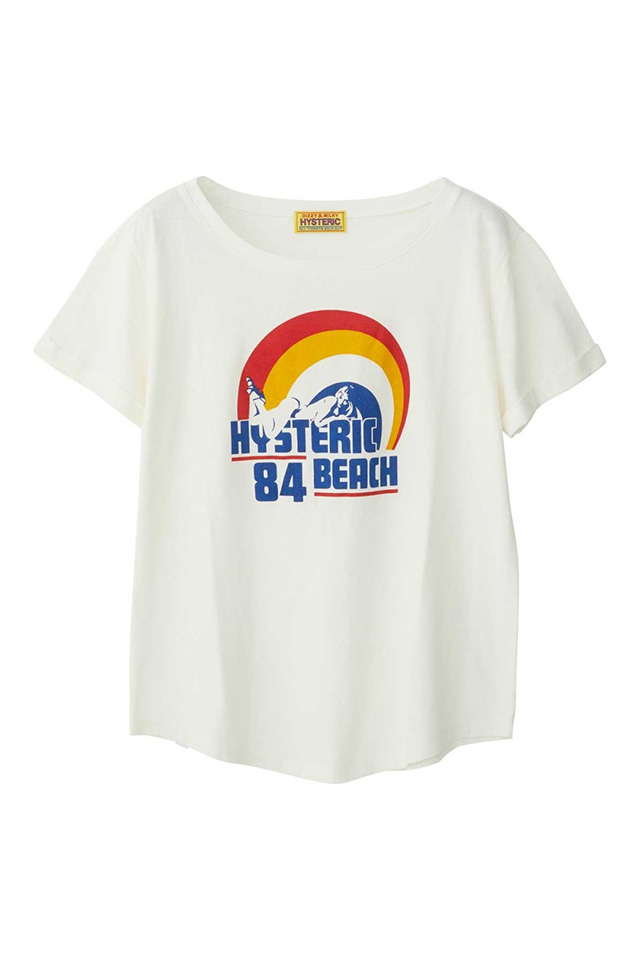 HYSTERIC GLAMOUR ヒステリックグラマー 01241CT20 HYSTERIC BEACH Tシャツ WHITE 正規通販 レディース