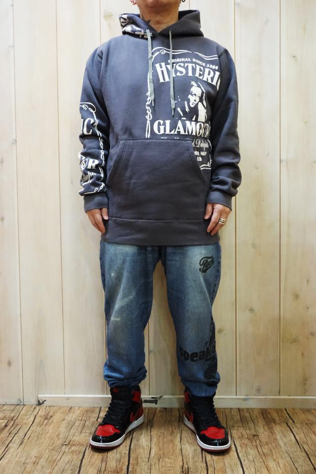 HYSTERIC GLAMOUR ヒステリックグラマー / HYSTERIC GLAMOUR ヒステリックグラマー 02243CF04 HYS  WHISKY パーカー CHACOAL 正規通販 レディース メンズ /モロトフカクテル ヒステリックグラマー 正規通販