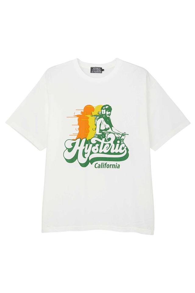 HYSTERIC GLAMOUR ヒステリックグラマー 02241CT34 CALIFORNIA 70 Tシャツ WHITE 正規通販 メンズ