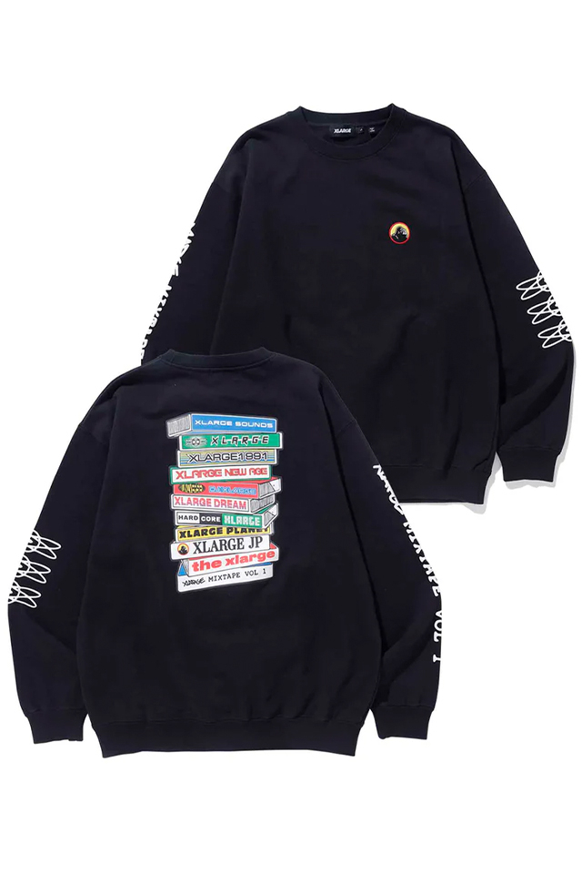 XLARGE エクストララージ 101231012027 SOUNDS CREWNECK SWEAT XLARGE クルーネックスウェット BLACK 正規通販 メンズ レディース