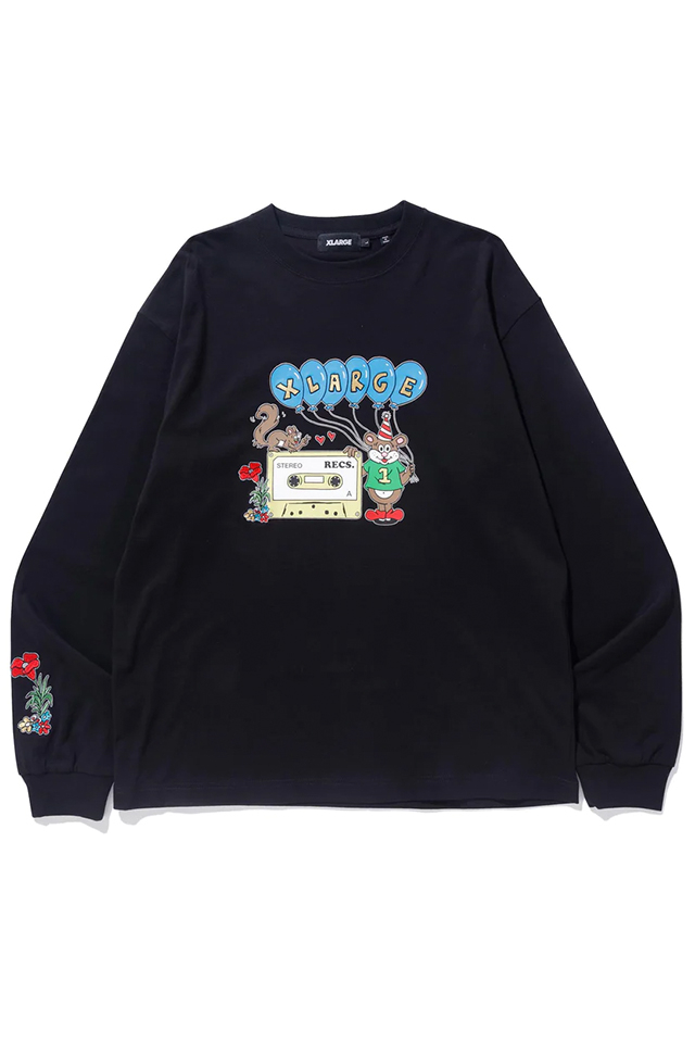 XLARGE エクストララージ 101231011007 TWO OF A KIND L/S TEE XLARGE ロングスリーブTシャツ BLACK 正規通販 メンズ レディース