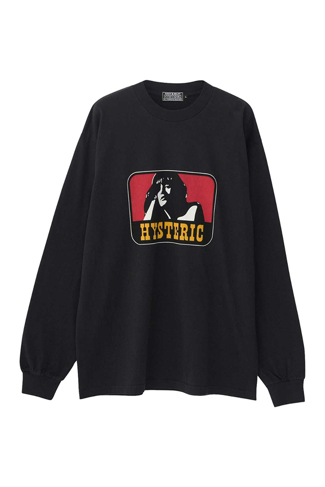 HYSTERIC GLAMOUR ヒステリックグラマー 02243CL12 UNTAMED GIRL Tシャツ BLACK 正規通販 メンズ