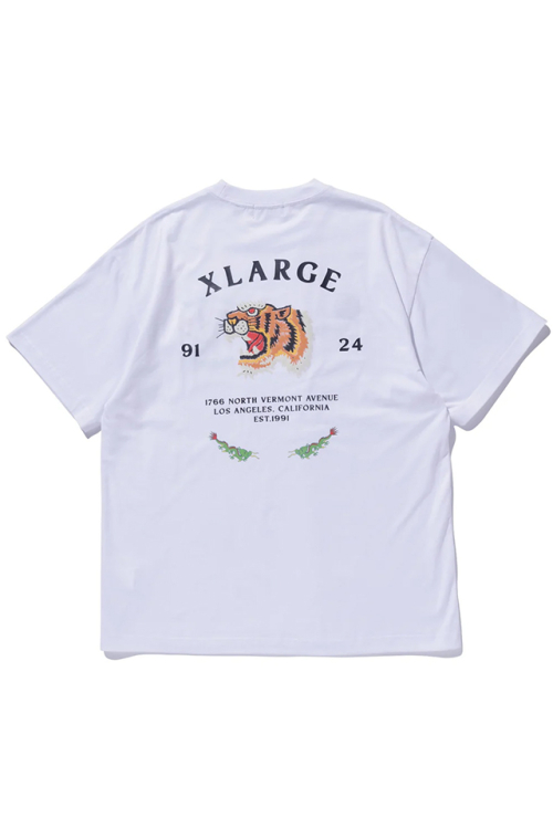 XLARGE エクストララージ 101242011078 TIGER S/S TEE Tシャツ WHITE 正規通販 メンズ レディース