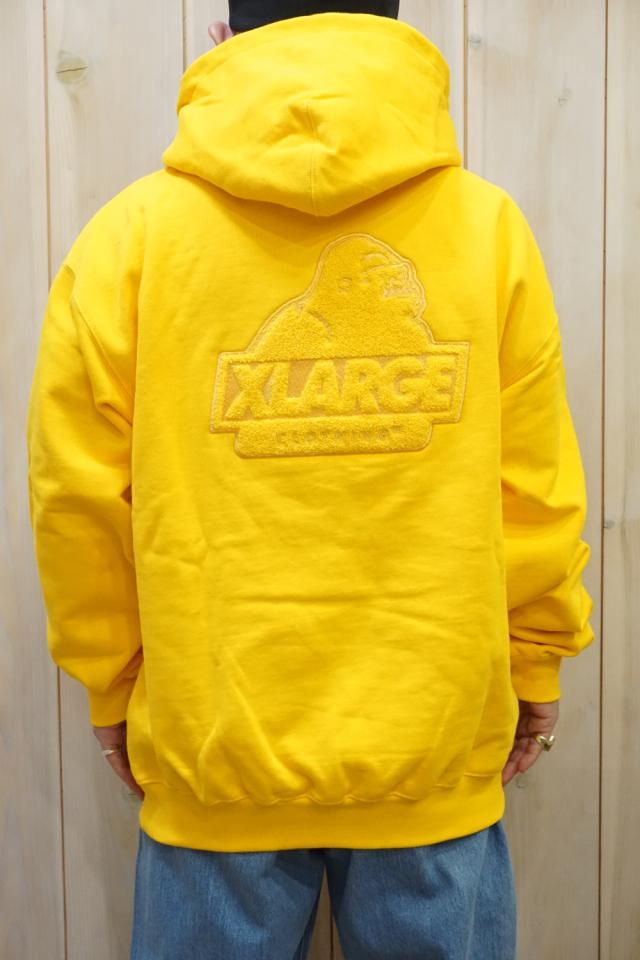 XLARGE エクストララージ 101221012016 EMBROIDERY SLANTED OG PULLOVER HOODED SWEAT XLARGE パーカー YELLOW 正規通販 メンズ レディース