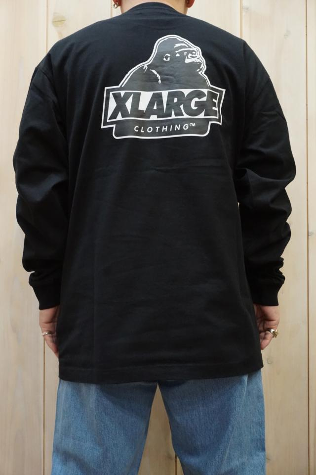 XLARGE エクストララージ 101221011002 SLANTED OG L/S TEE XLARGE ロングスリーブTシャツ BLACK 正規通販 メンズ レディース