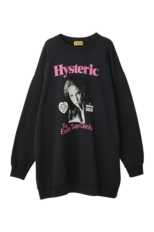 HYSTERIC GLAMOUR ヒステリックグラマー 01251CO01 EROTIC CHICKS ワンピース BLACK 正規通販 レディース