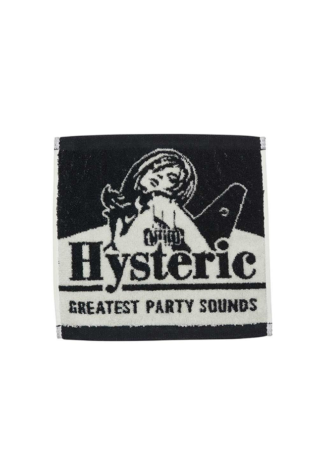 HYSTERIC GLAMOUR ヒステリックグラマー 02251QC01 GUITAR GIRL タオルハンカチ BLACK 正規通販 メンズ レディース