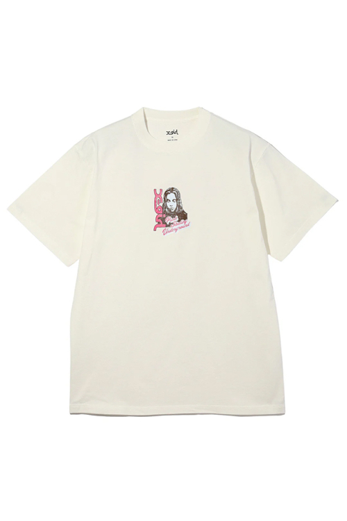 X-girl エックスガール 105242011017 FACE AND LOGO S/S TEE Tシャツ WHITE 正規通販 レディース
