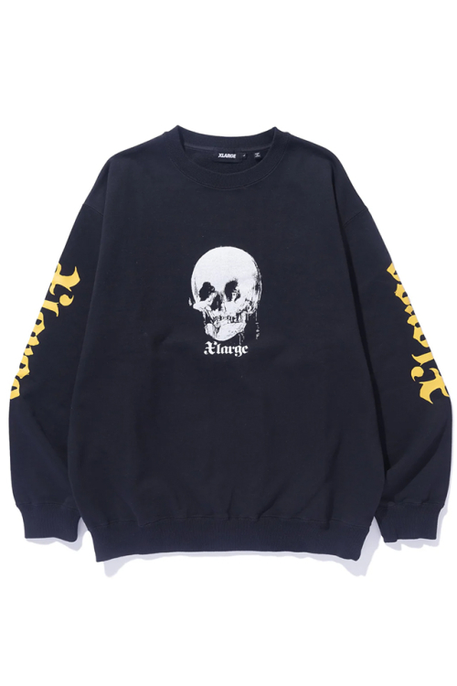 XLARGE エクストララージ 101243012014 SKULL LADY CREWNECK SWEATSHIRT クルーネックスウェット BLACK 正規通販 メンズ レディース