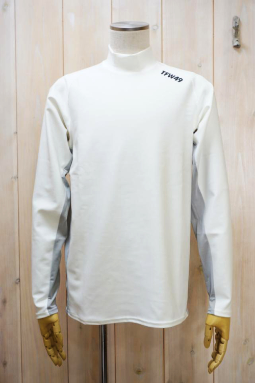 TFW49 ティーエフダブリューフォーティーナイン T102420027  SIDE MESH MOCKNECK LS モックネックロングスリーブTシャツ WHITE × GRAY 正規通販 メンズ ゴルフ