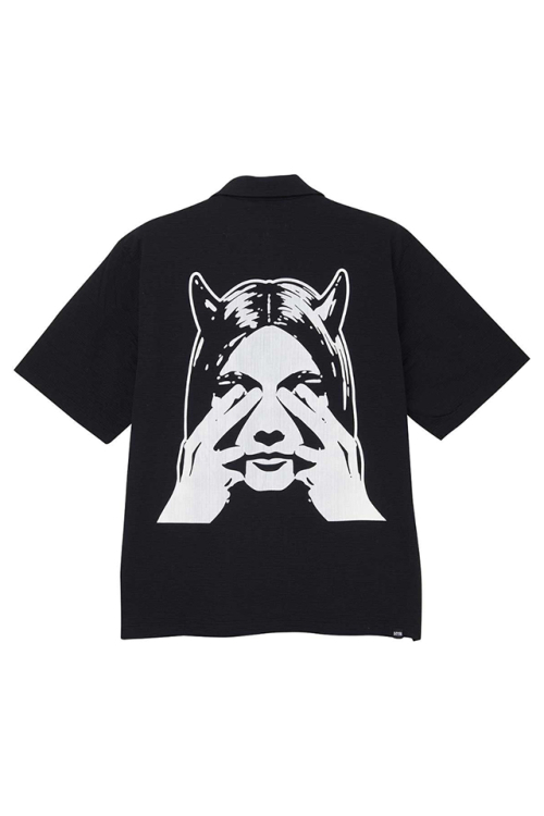 HYSTERIC GLAMOUR ヒステリックグラマー 02241CH08 SEE NO EVIL シャツ BLACK 正規通販 メンズ