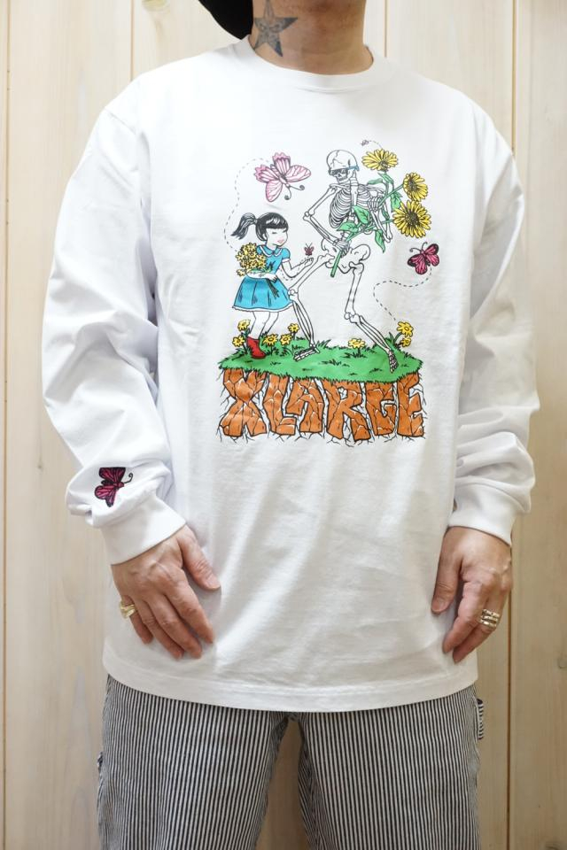 XLARGE エクストララージ 101222011007 DAISY GARDEN L/S TEE XLARGE ロングスリーブTシャツ WHITE 正規通販 メンズ レディース