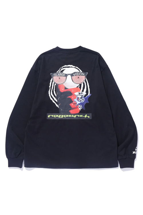 XLARGE エクストララージ 101243011025 RESEARCH L/S TEE ロングスリーブTシャツ BLACK 正規通販 メンズ レディース