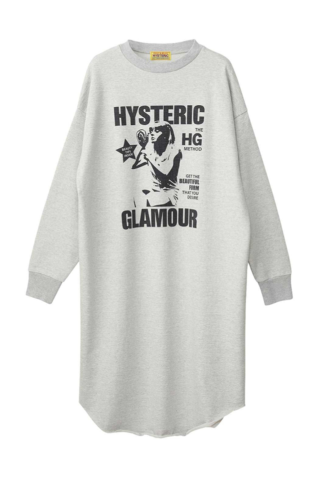 HYSTERIC GLAMOUR ヒステリックグラマー 01243CO05 BEAUTY TIPS ワンピース TOP GRAY 正規通販 レディース