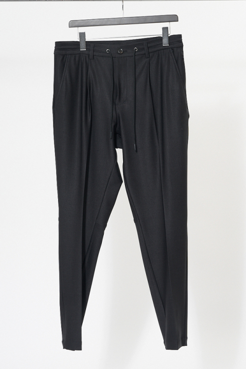 junhashimoto ジュンハシモト 1072510054 EASY TUCK PANTS -USO TWILL- イージータックパンツ BLACK 正規通販 メンズ 2025年2月28日入荷予定