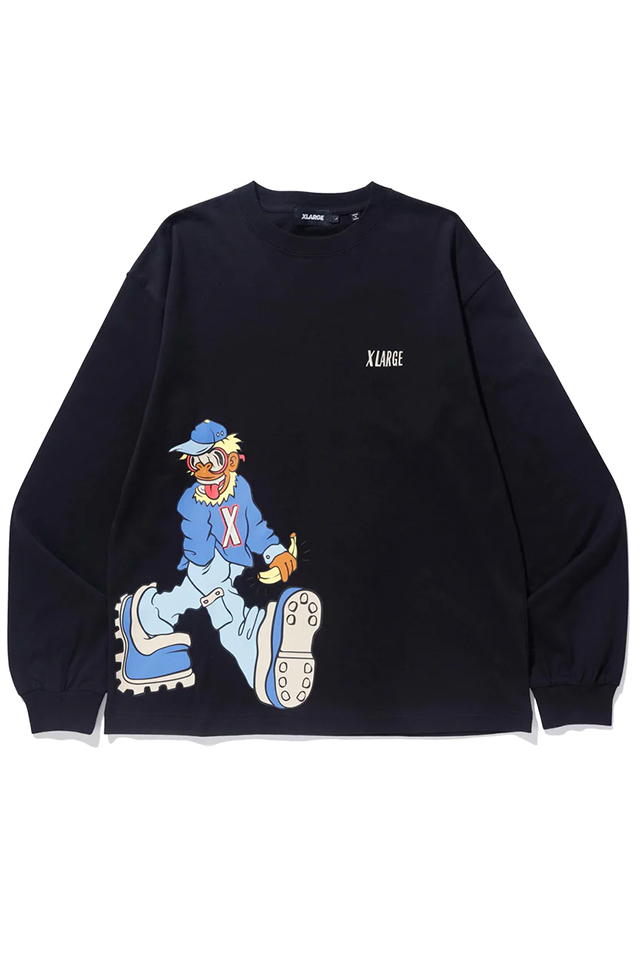 XLARGE エクストララージ 101231011005 GO FOR A WALK L/S TEE XLARGE ロングスリーブTシャツ BLACK 正規通販 メンズ レディース