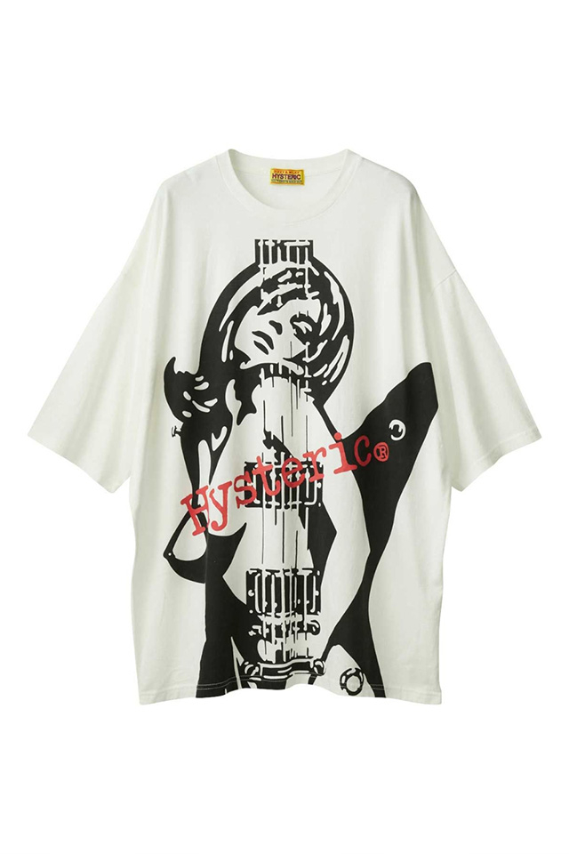 HYSTERIC GLAMOUR ヒステリックグラマー 01243CO01 GUITAR GIRL ワンピース WHITE 正規通販 レディース メンズ