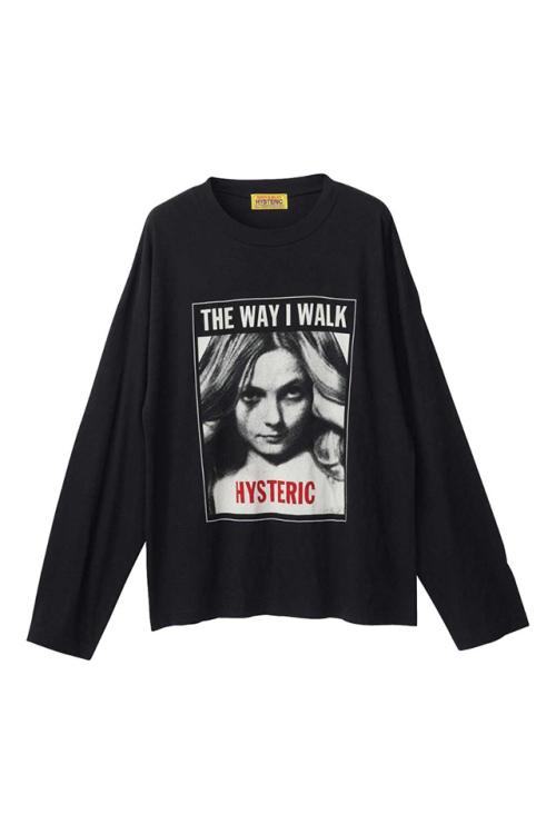 HYSTERIC GLAMOUR ヒステリックグラマー 01243CL08 THE WAY Tシャツ BLACK 正規通販 レディース