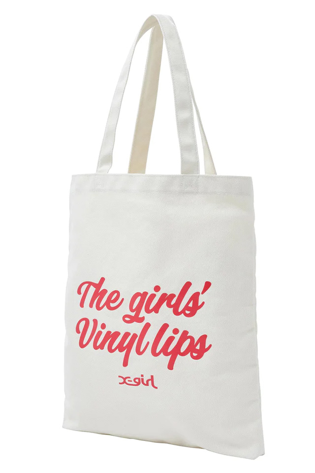 X-girl エックスガール 1052320530051 VINYL LIP FACE CANVAS TOTE BAG X-girl キャンバストートバッグ WHITE 正規通販 レディース