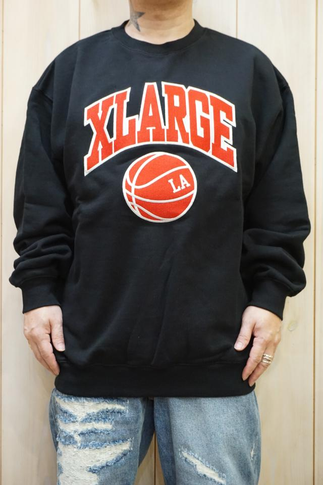 XLARGE エクストララージ 101223012003 COLLEGE LOGO CREWNECK SWEAT XLARGE クルーネックスウェット BLACK 正規通販 メンズ レディース