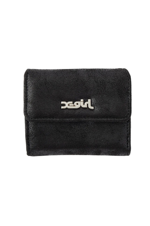 X-girl エックスガール 105244054012 DISTRESSED FAUX LEATHER MINI WALLET 財布 BLACK 正規通販 レディース