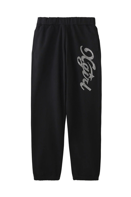 X-girl エックスガール 105244031004 RHINESTONE STAR CURSIVE LOGO SWEAT PANTS スウェットパンツ BLACK 正規通販 レディース