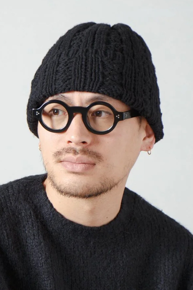 RACAL ラカル RL-24-1367 Inside-out Cable Knit Beanie 裏編みケーブルニットビーニー BLACK 正規通販 メンズ