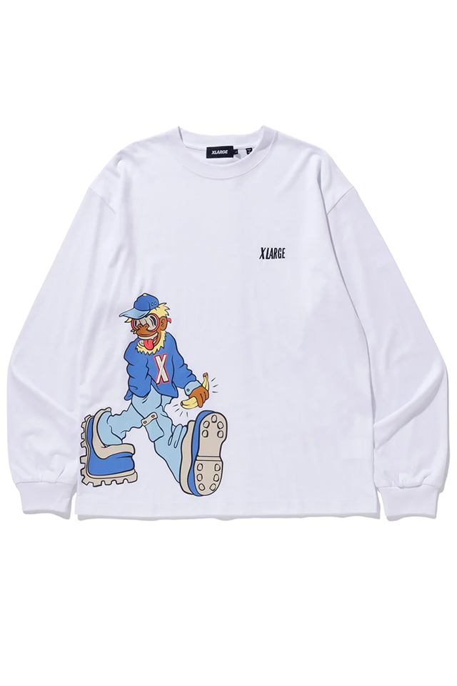 XLARGE エクストララージ 101231011005 GO FOR A WALK L/S TEE XLARGE ロングスリーブTシャツ WHITE 正規通販 メンズ レディース