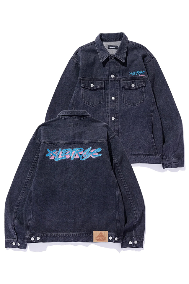 XLARGE エクストララージ 101251021007 SIDE CUTTING DENIM JACKET サイドカッティングデニムジャケット BLACK 正規通販 メンズ レディース