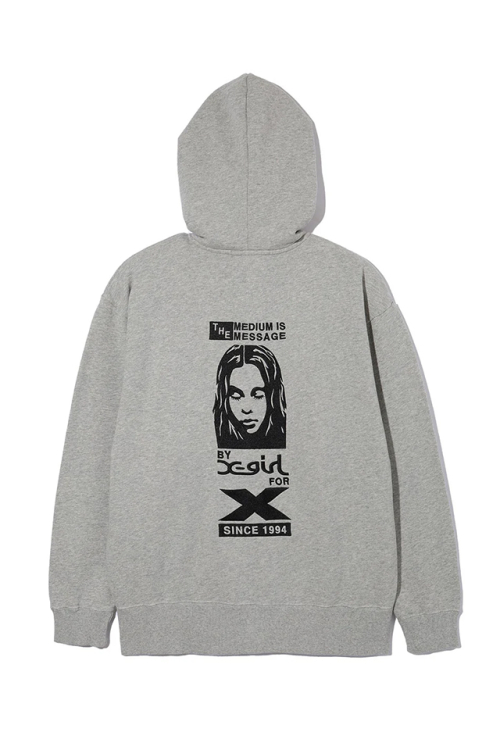 X-girl エックスガール 105243012012 BY X-GIRL FOR X ZIP UP SWEAT HOODIE スウェットパーカー ASH 正規通販 レディース