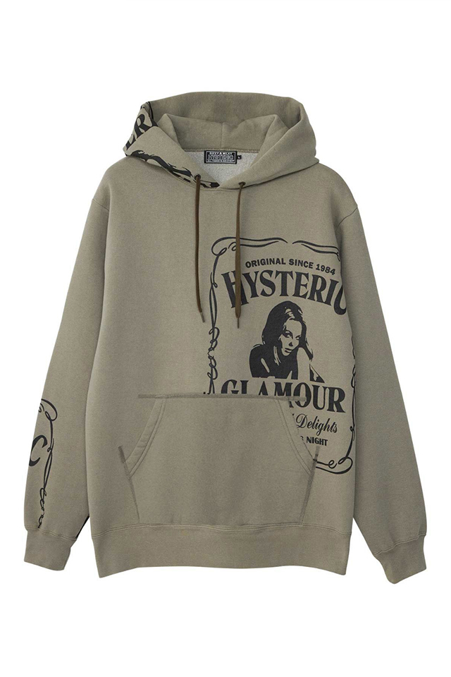 HYSTERIC GLAMOUR ヒステリックグラマー 02243CF04 HYS WHISKY パーカー KHAKI 正規通販 レディース メンズ