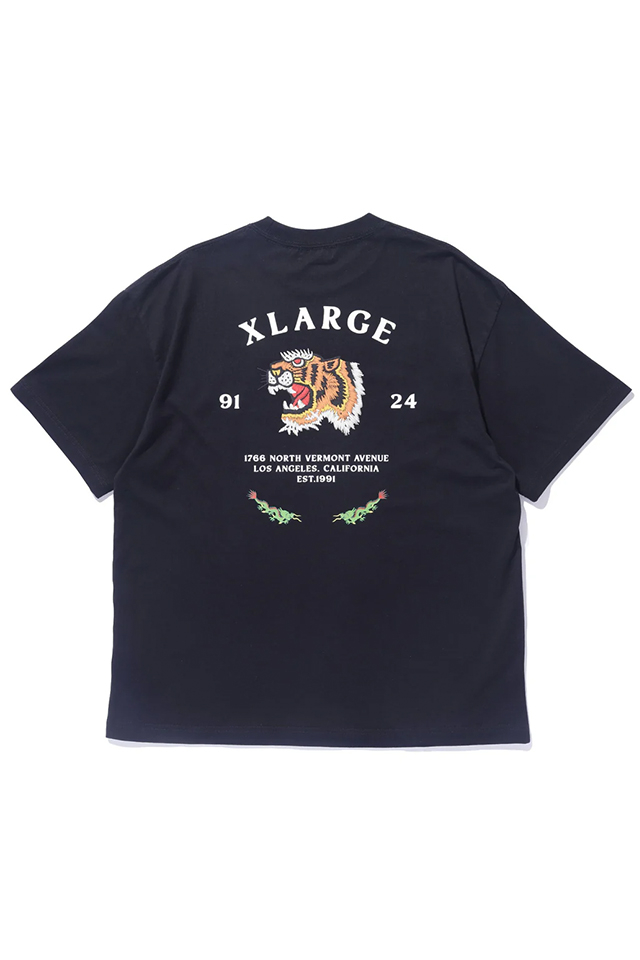 XLARGE エクストララージ 101242011078 TIGER S/S TEE Tシャツ BLACK 正規通販 メンズ レディース