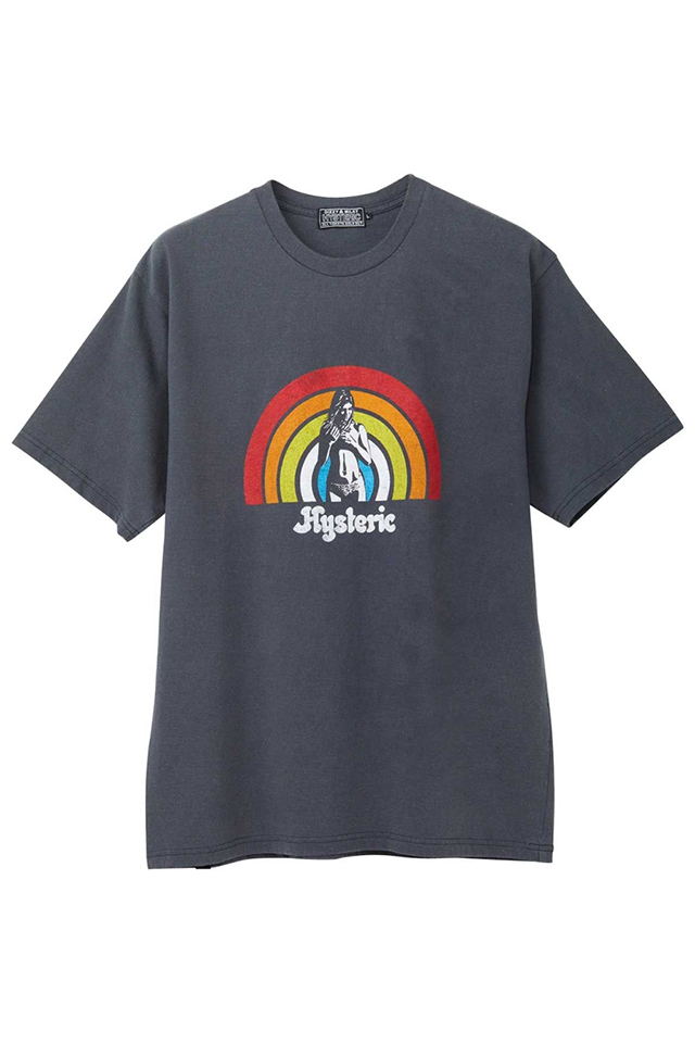 HYSTERIC GLAMOUR ヒステリックグラマー 02241CT29 HYSTERIC RAINBOW Tシャツ BLACK 正規通販 メンズ