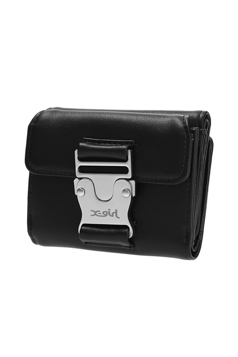 X-girl エックスガール 105243054008 MOTIF BUCKLE MINI WALLET 財布 BLACK 正規通販 レディース