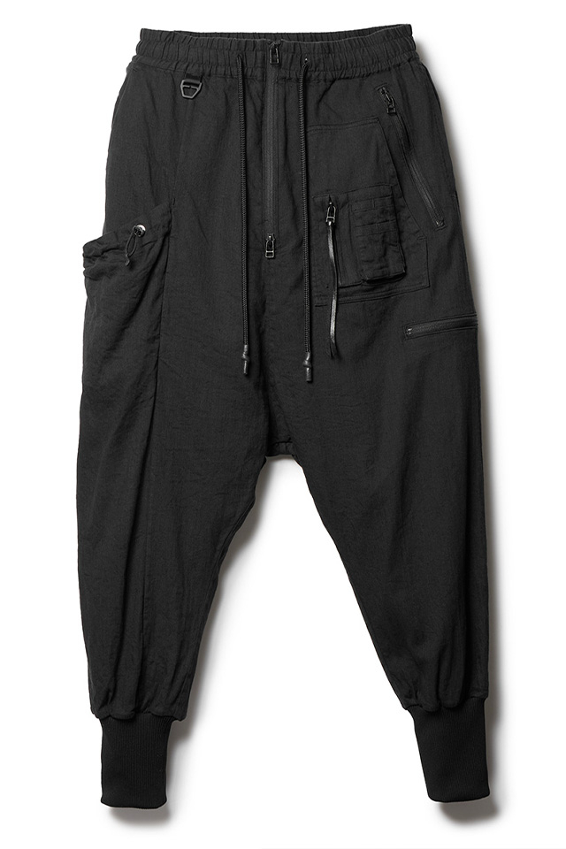 RIPVANWINKLE リップヴァンウィンクル RW-729 SOLID PARACHUTE PANTS ソリッドパラシュートパンツ DEEP BLACK 正規通販 メンズ 2025年3月31日入荷予定