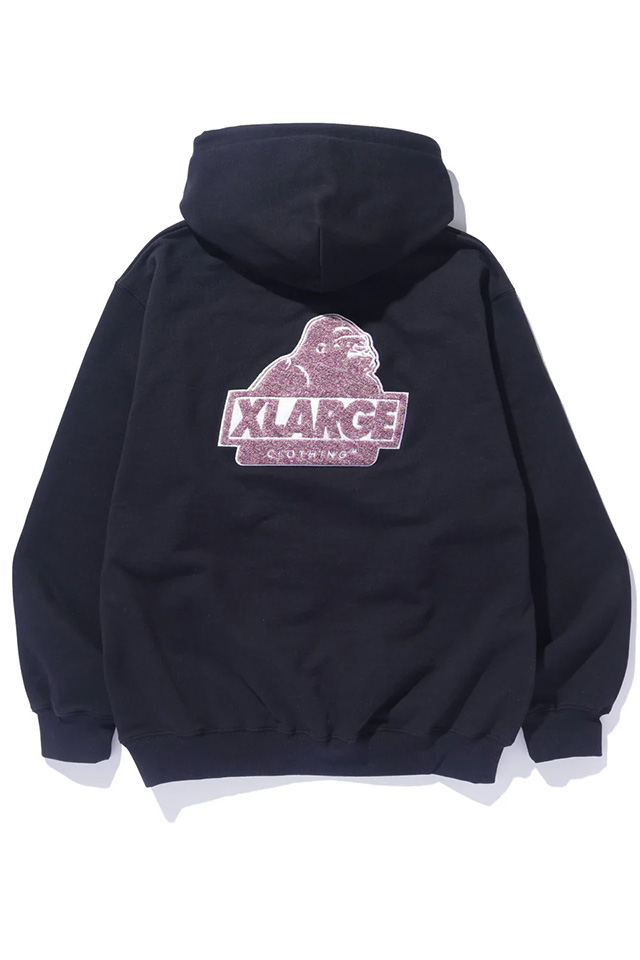 XLARGE エクストララージ 101243012008 CHENILLE SLANTED OG HOODED SWEATSHIRT パーカー BLACK 正規通販 メンズ レディース