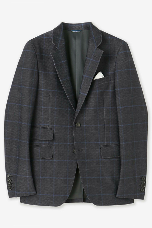 junhashimoto ジュンハシモト 1032420002 ACTIVE CLASSIC JACKET -USO WOOL-  クラシックジャケット NAVY CHECK  正規通販 メンズ