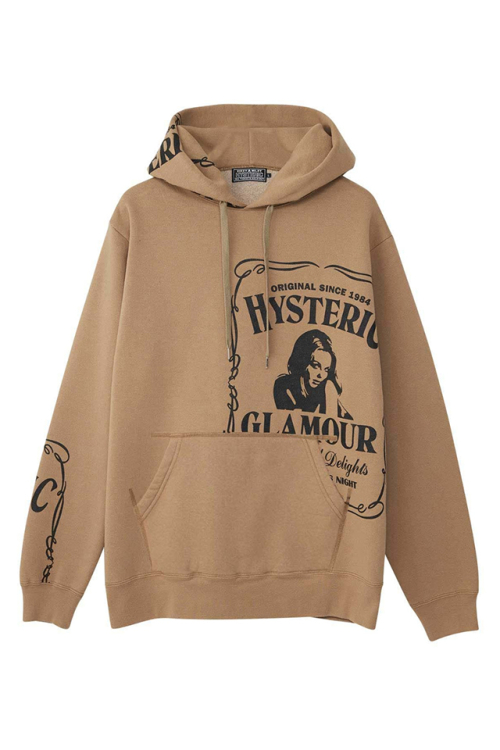 HYSTERIC GLAMOUR ヒステリックグラマー 02243CF04 HYS WHISKY パーカー BEIGE 正規通販 レディース メンズ