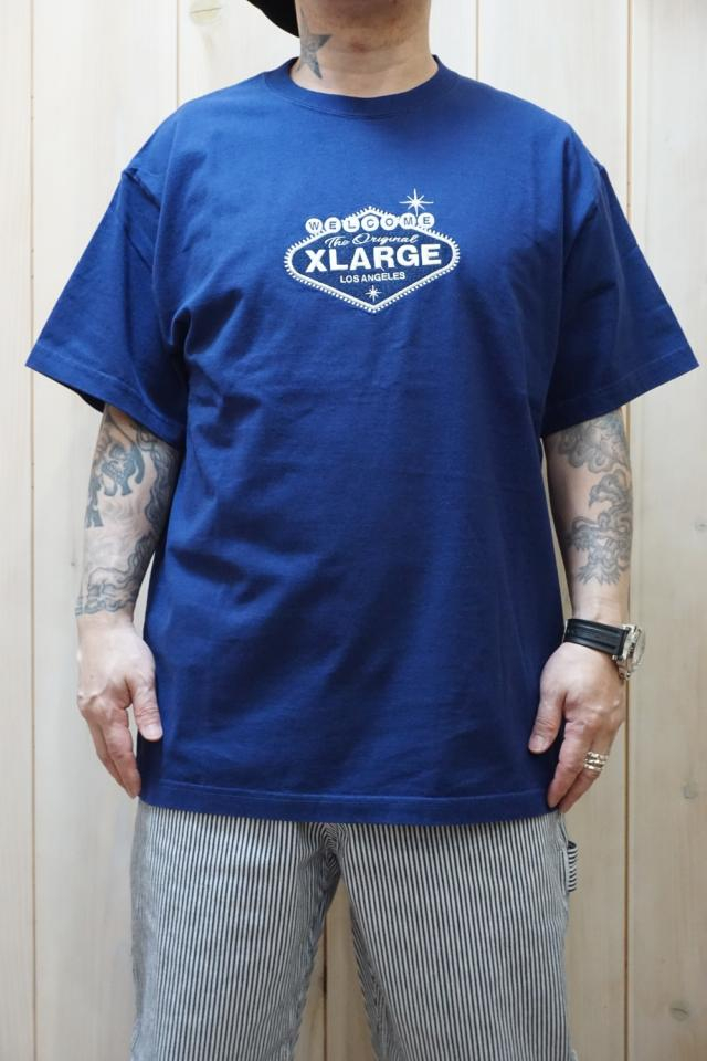 XLARGE エクストララージ 101222011008 SIGN LOGO S/S TEE XLARGE ショートスリーブTシャツ NAVY 正規通販 メンズ レディース