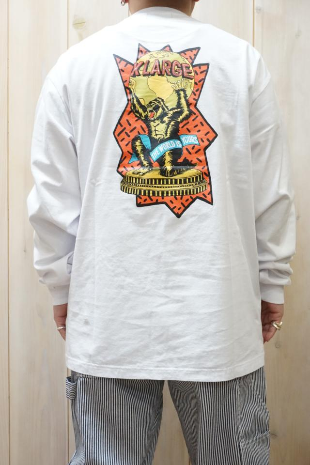 XLARGE エクストララージ 101222011009 THE WORLD IS YOURS L/S TEE XLARGE ロングスリーブTシャツ WHITE 正規通販 メンズ レディース