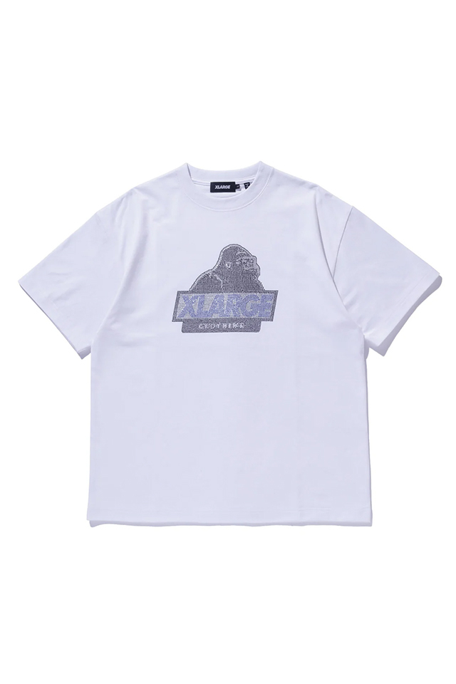 XLARGE エクストララージ 101242011072 RHINE STONE SLANTED OG S/S TEE Tシャツ WHITE 正規通販 メンズ レディース